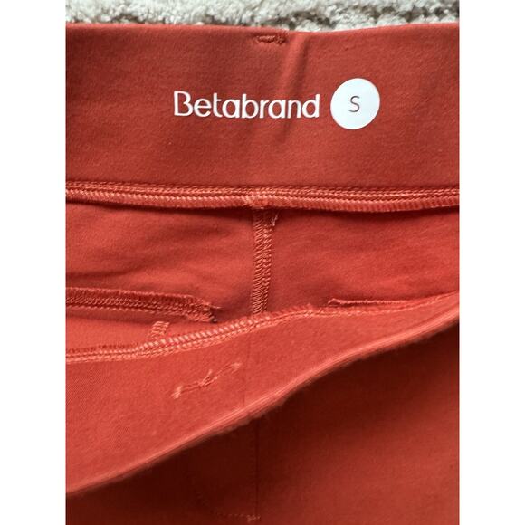 Betabrand Classic Dress Pant Yoga Pant Straight Red Small Colorful Spring Brick - Picture 4 of 5